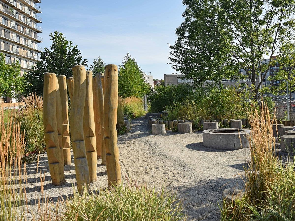 Lekeplassen ved bekken i Tidemannsparken, Oslo